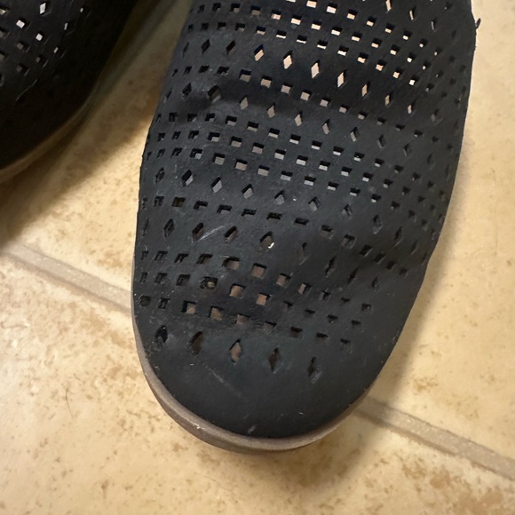 Franco Sarto Black Perforated Loafers - Picture 6 of 8